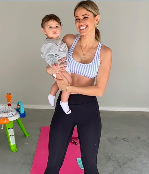 Sapphiroula Condoleon Swaps Her Gym Weights For Baby Georgii