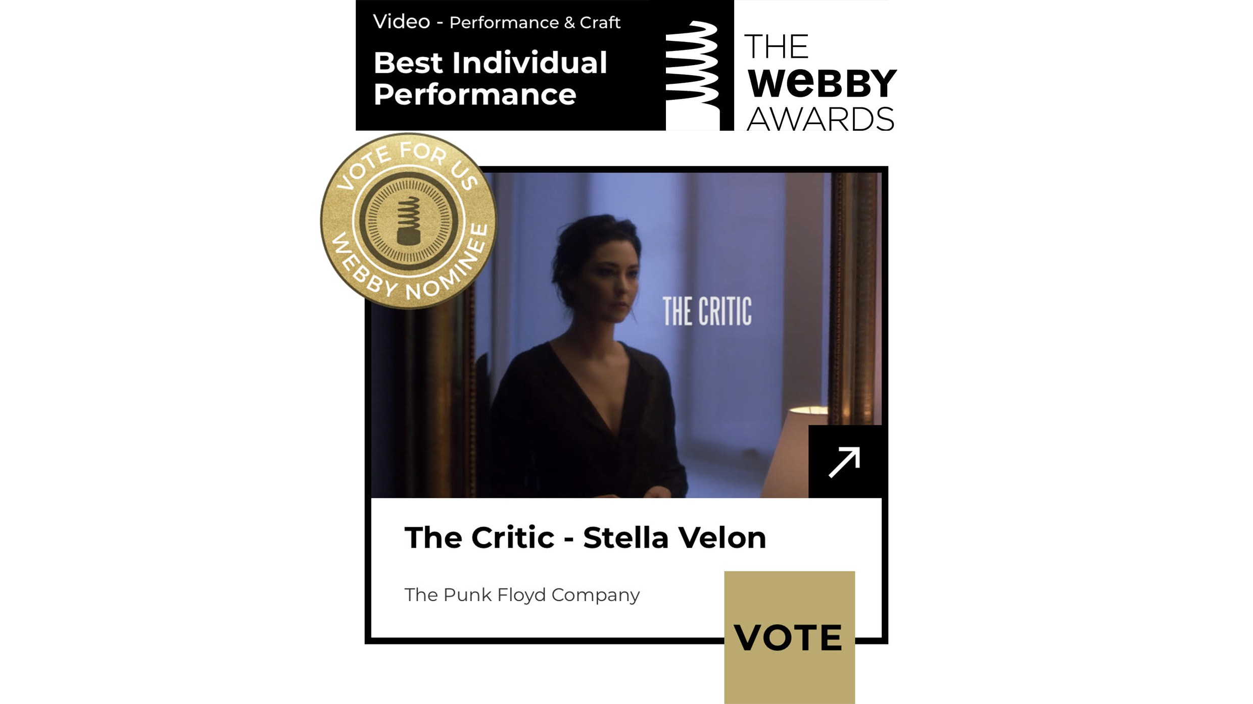 Stella Velon’s Star Performance in “The Critic” Recognized with a 2020 Webby Awards Nomination