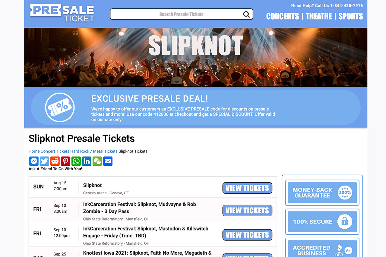 Slipknot Presale: How To find Knotfest Presale Tickets