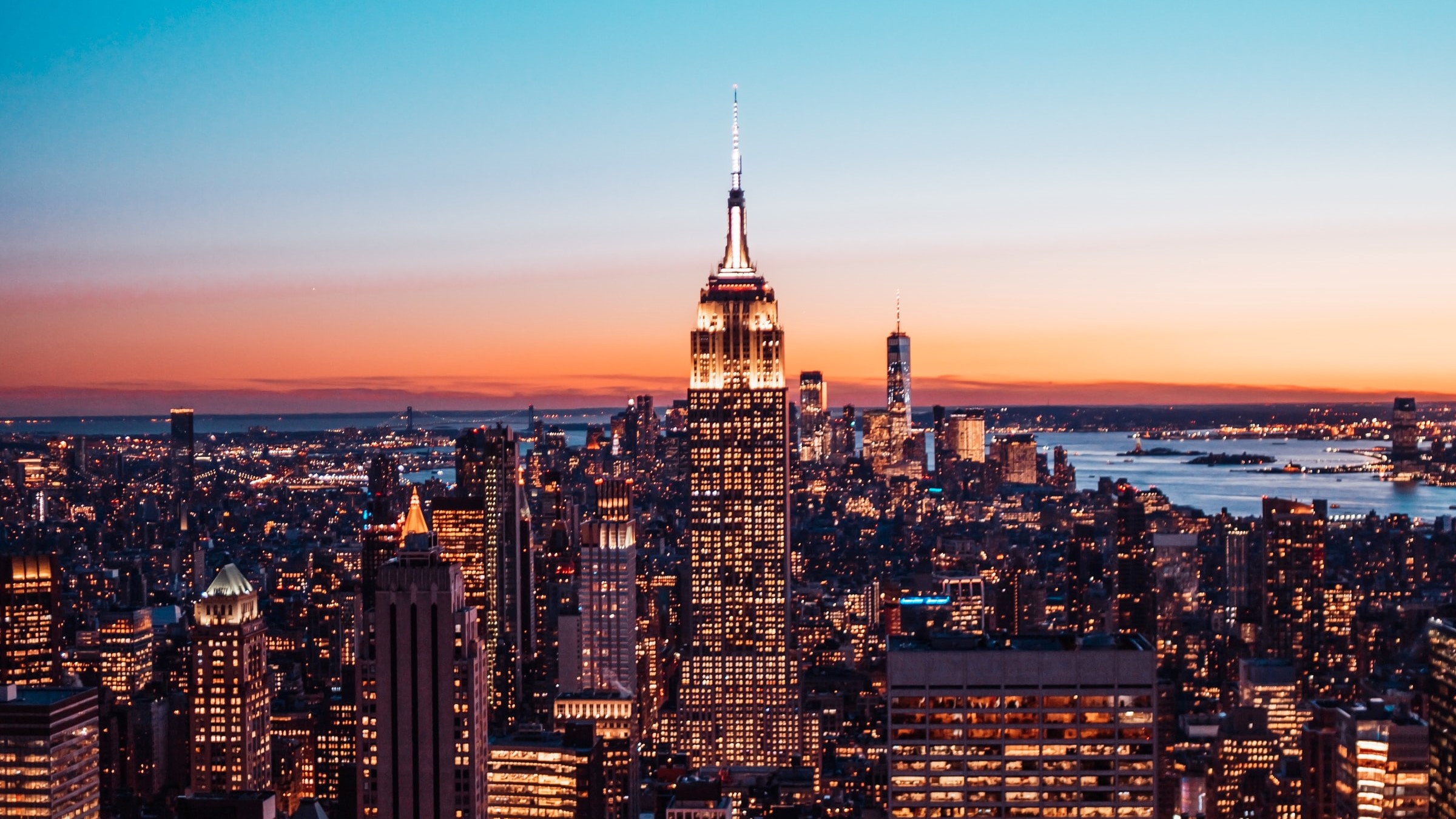 Sunset in New York City.