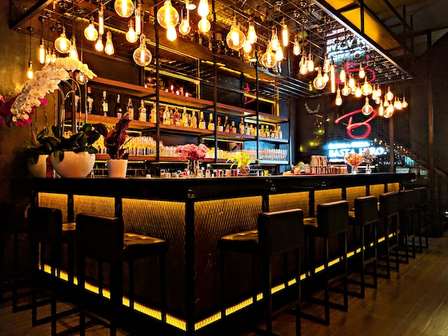 A bar that is a triggering place for a recovering alcoholic.