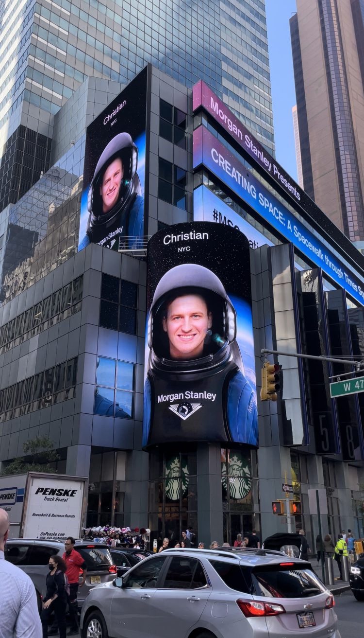 Christian Konopatzki Makes the Times Square Billboard