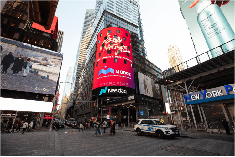 MOBOX lands on the main screen of Nasdaq, shining in New York Times Square