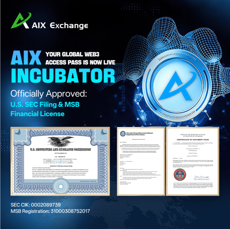 AIX Incubator Secures U.S. SEC Filing Approval and MSB License, Advancing Its Global Compliance Strategy