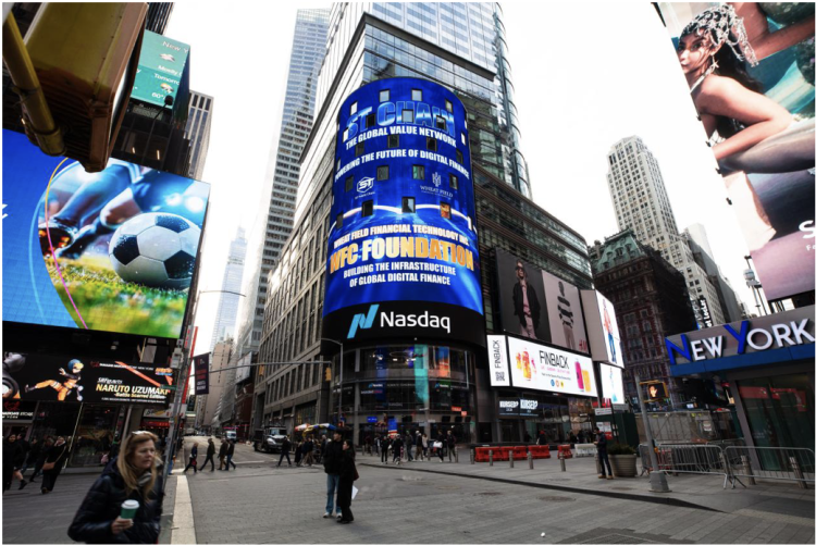 ST Chain & WFC Foundation Make a Landmark Appearance on the Nasdaq “World’s No.1 Screen”